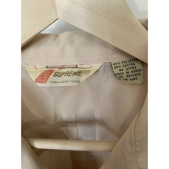 Vintage SUPREME Men’s Guayabera Tan Sz 1X Embroidered Short Sleeve Button Shirt - Picture 2 of 7